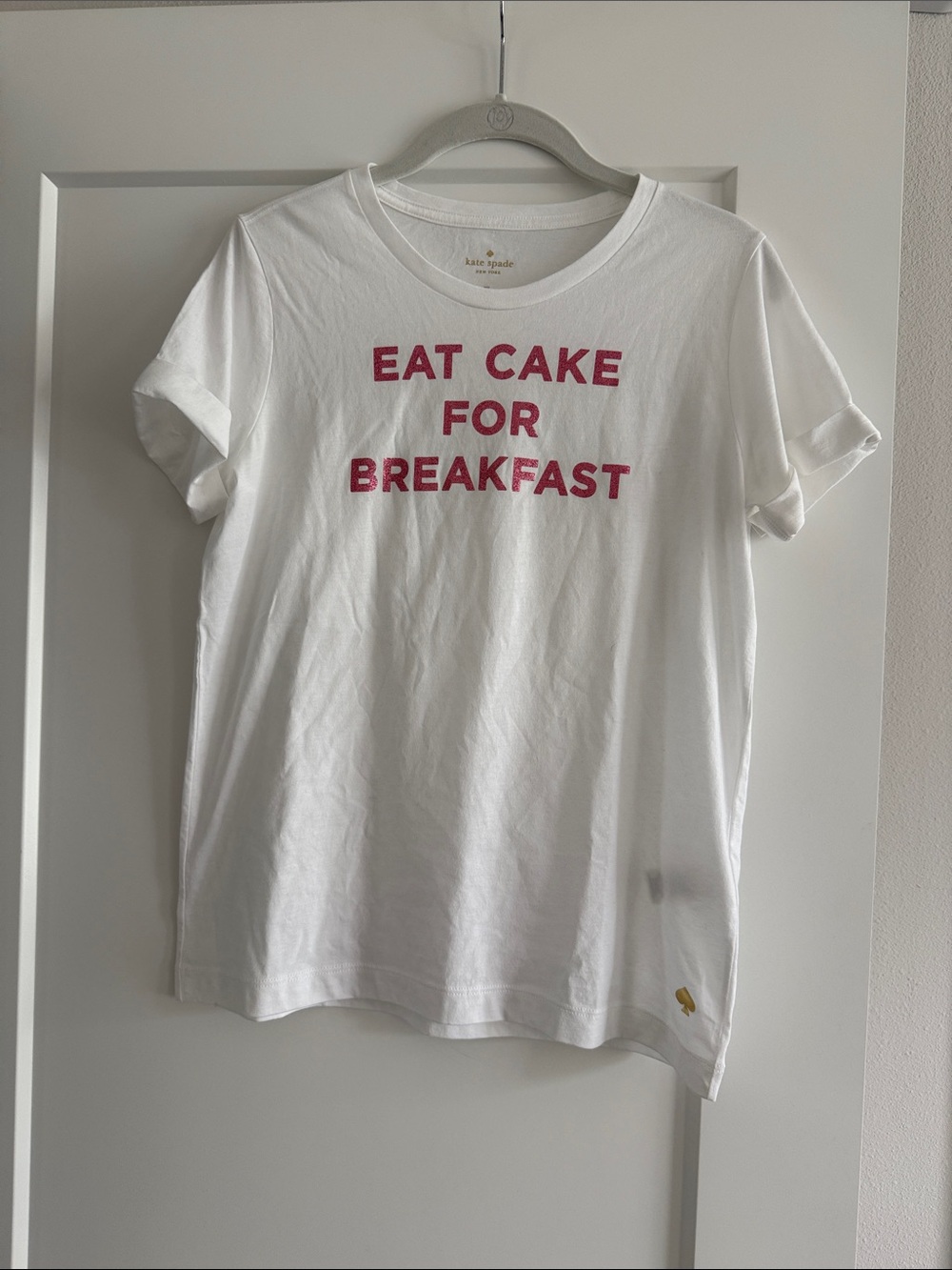 NWOT Kate Spade White Tee | Eat Cake for Breakfast